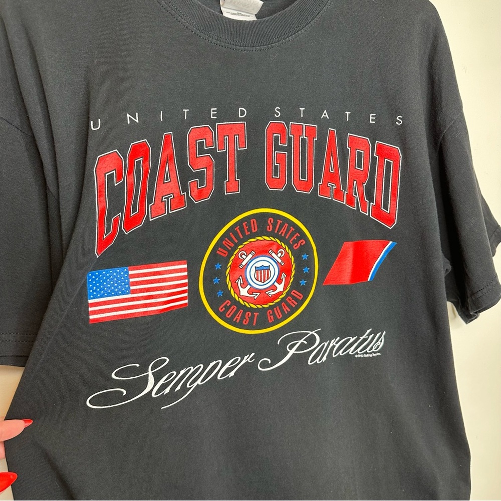 Vintage US Coast Guard Semper Paratus Military 1993 Graphic Tee Size XL - Picture 3 of 7